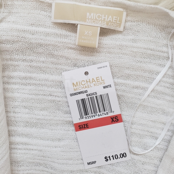 NEW Michael Kor White Draped Waterfall Front Lightweight Cardigan - Picture 4 of 5